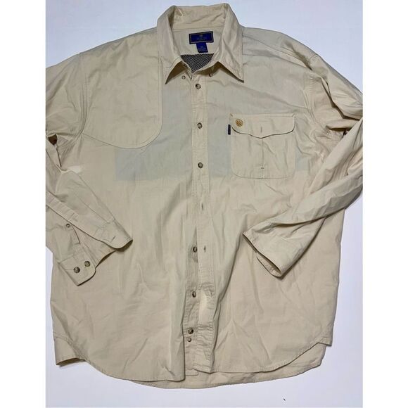 Beretta Shooting Shirt Mens 2XL Tan Vented Hunting Outdoor Long Sleeve‎ A15 - Picture 1 of 7